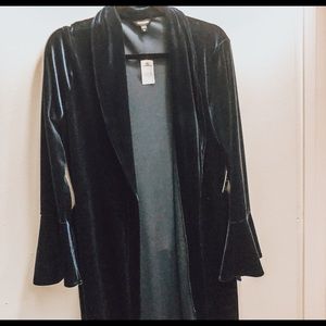 NAVY EXPRESS VELVET CARDIGAN